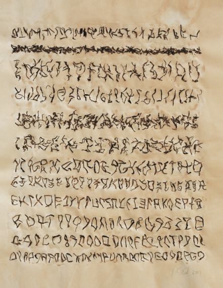 Original, plant fragments on parchment paper, 2009