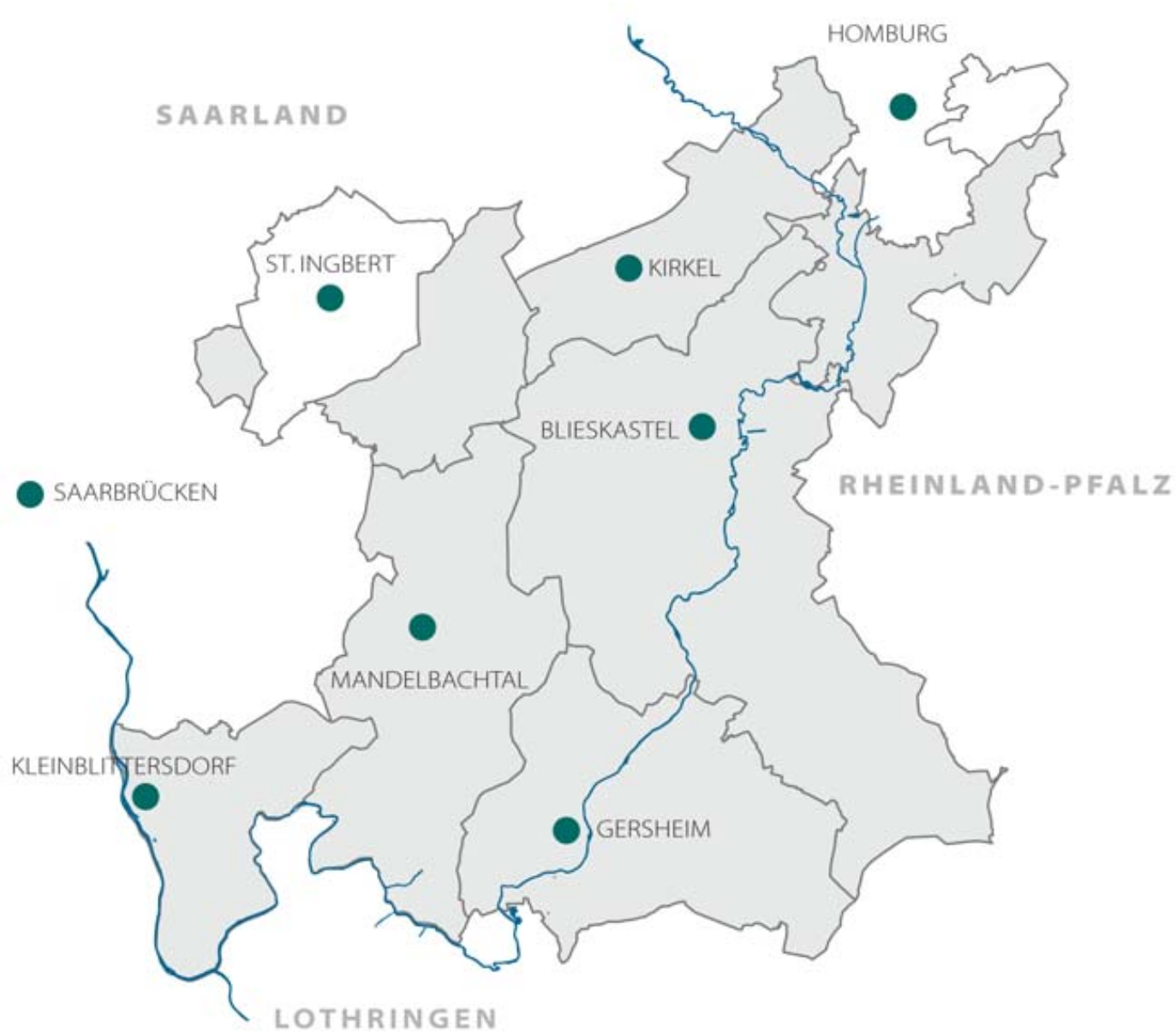 Karte des Biosphärenreservats Bliesgau